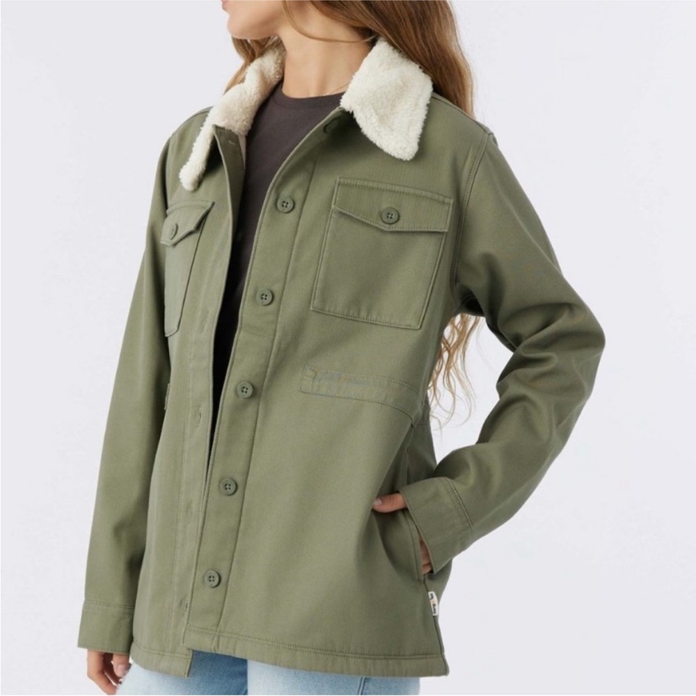 Hang Ten Women's Utility Fleece lined
Jacket Plush Collar XL